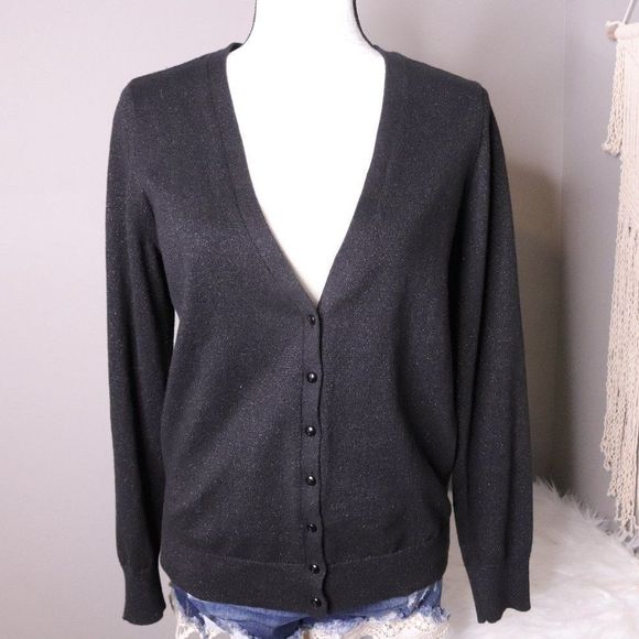 LOFT | V Neck Button Up Cardigan Medium - Picture 2 of 7